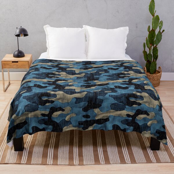 Item preview, Blue Denim Camouflage Seamless Fabric Pattern designed and sold by NTGUILTY.