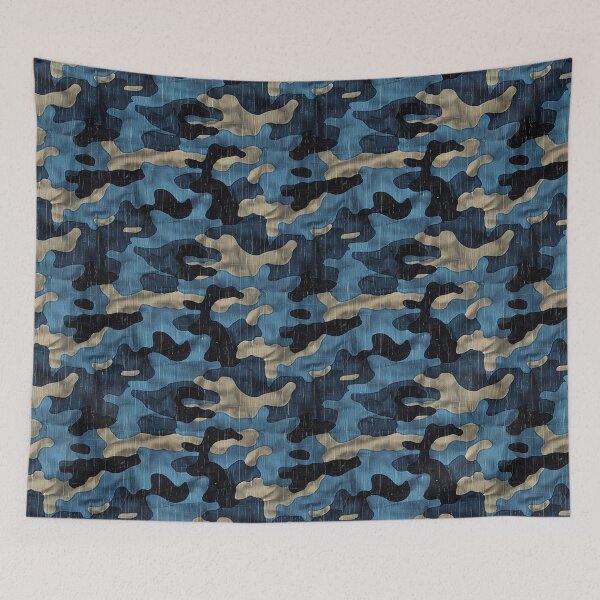 Item preview, Blue Denim Camouflage Seamless Fabric Pattern designed and sold by NTGUILTY.