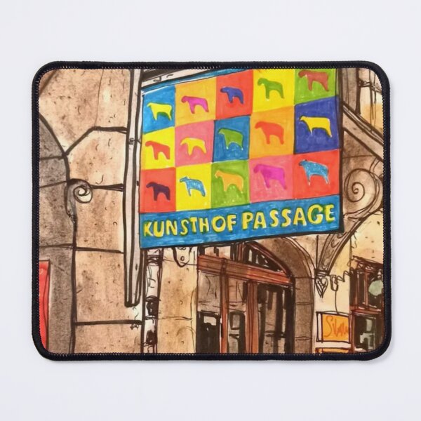Item preview, Entrance sign of the Kunsthofpassage – Dresden Neustadt 01099 Urban Sketch designed and sold by UMA Urban Sketch.