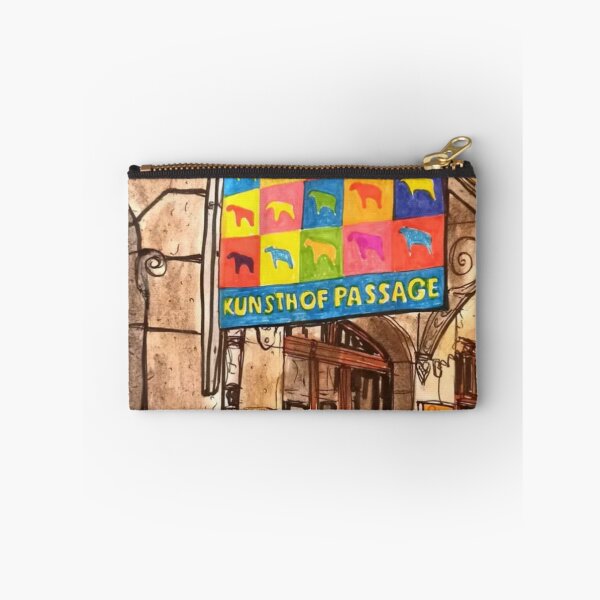 Item preview, Entrance sign of the Kunsthofpassage – Dresden Neustadt 01099 Urban Sketch designed and sold by UMA Urban Sketch.