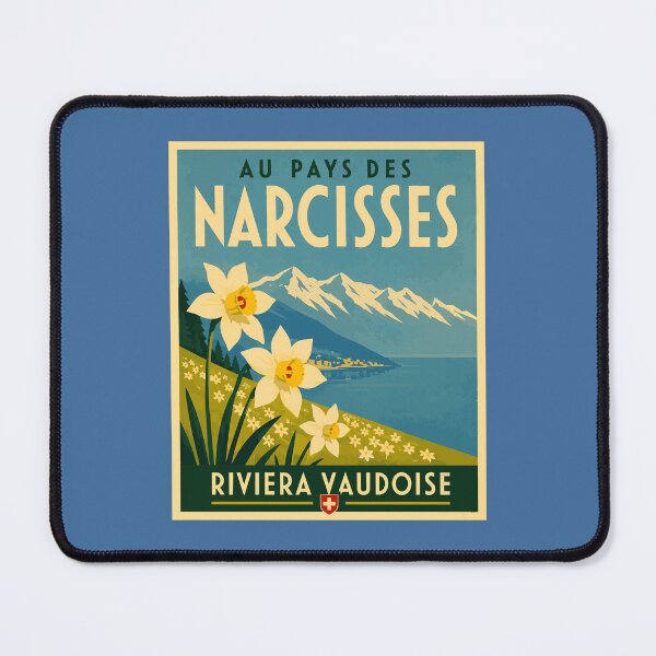 Item preview, Vintage Riviera Vaudoise Narcissus Swiss Travel designed and sold by AntiqueImages.