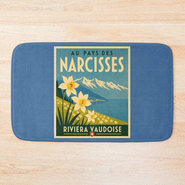 Item preview, Vintage Riviera Vaudoise Narcissus Swiss Travel designed and sold by AntiqueImages.