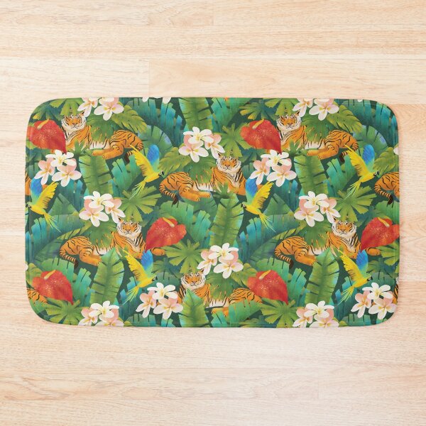 Item preview, Wild Jungle Paradise – Tiger, Parrots & Plumeria Pattern designed and sold by raghda-s-m.