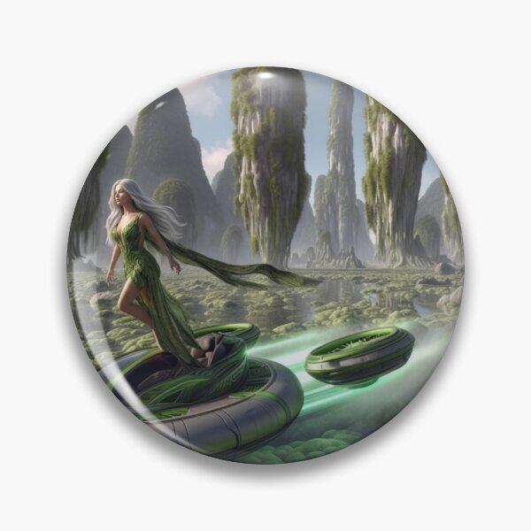 Item preview, Sci-Fi Moss Queen: Floating Through Alien Pillars designed and sold by IRON SIREN.