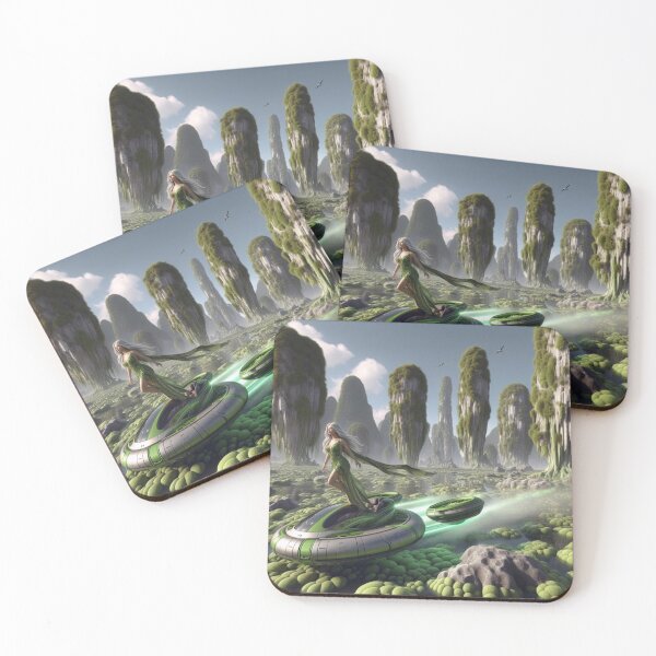 Item preview, Sci-Fi Moss Queen: Floating Through Alien Pillars designed and sold by IRON SIREN.