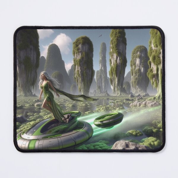 Item preview, Sci-Fi Moss Queen: Floating Through Alien Pillars designed and sold by IRON SIREN.