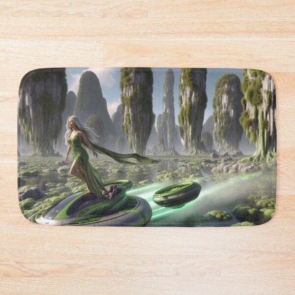 Item preview, Sci-Fi Moss Queen: Floating Through Alien Pillars designed and sold by IRON SIREN.