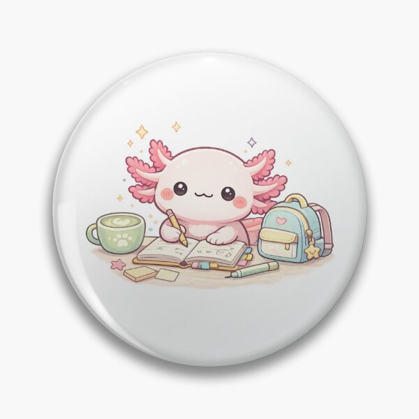Item preview, Cute Cute Axolotl Studying Digital Art Illustration designed and sold by ajamzbox.