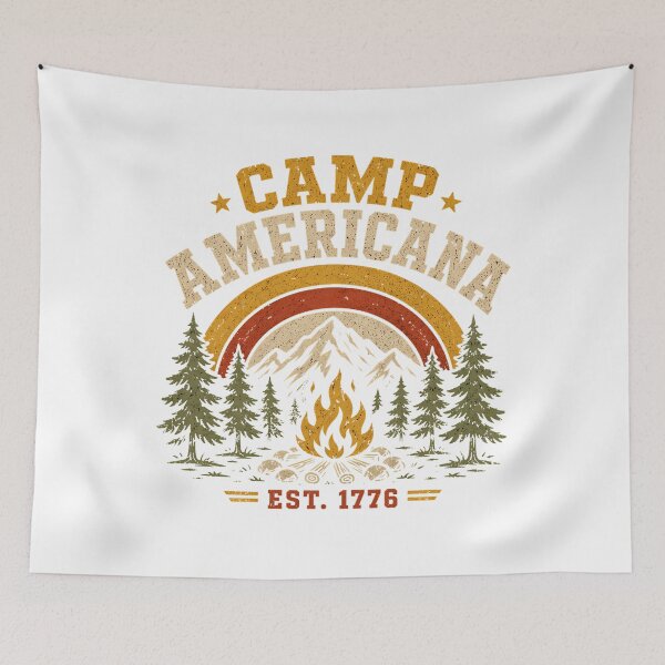 Item preview, Vintage Camp Americana 1776 Retro Patriotic Camping designed and sold by chattsuede.