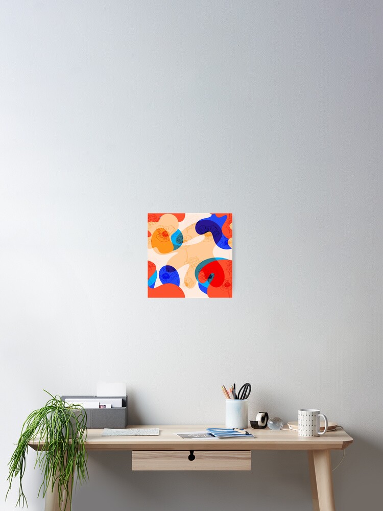 Thumbnail 2 of 3, Poster, Modern Abstract Confetti Shapes Pattern designed and sold by VWMShop.