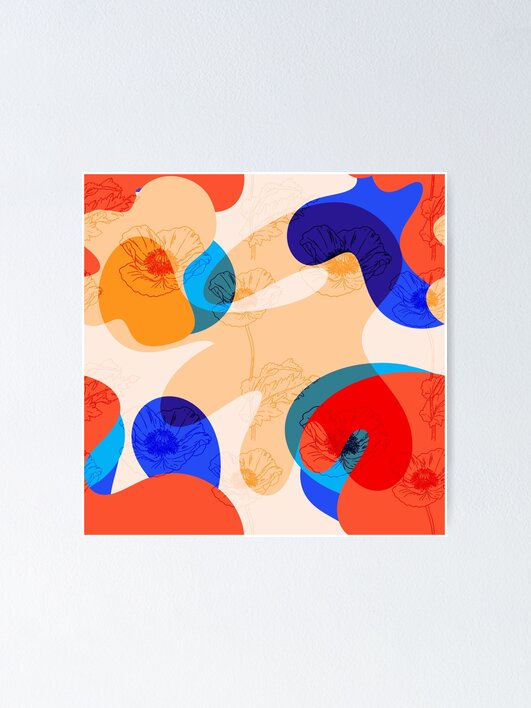 Thumbnail 1 of 3, Poster, Modern Abstract Confetti Shapes Pattern designed and sold by VWMShop.