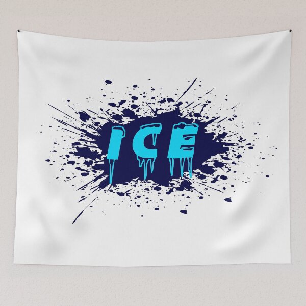 Item preview, Ice Graffiti Street Art Typography Blue Drip Lettering Design designed and sold by PixelParinda.