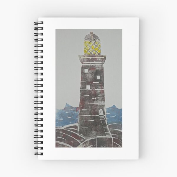 Item preview, Collagraph style lighthouse artwork designed and sold by SombreroDoodles.