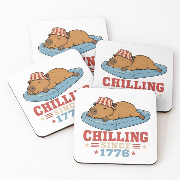Item preview, Chilling Since 1776 Capybara Retro Patriotic Summer designed and sold by chattsuede.