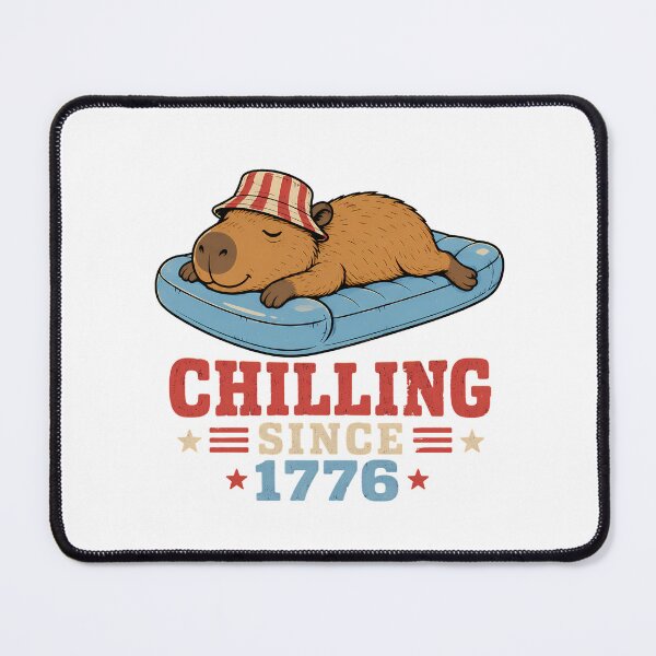 Item preview, Chilling Since 1776 Capybara Retro Patriotic Summer designed and sold by chattsuede.