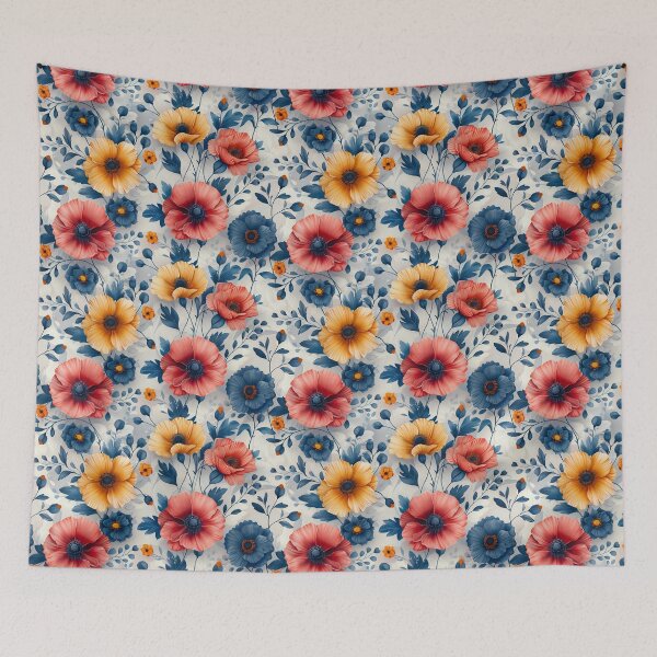Item preview, Vintage Watercolor Anemone and Poppy Floral Pattern designed and sold by NTGUILTY.