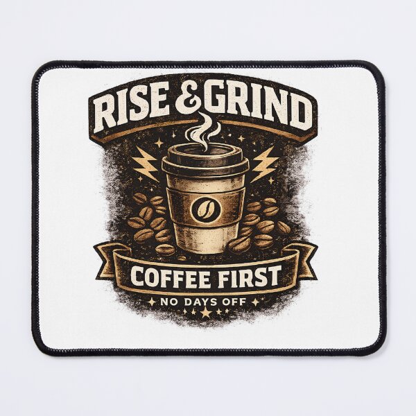 Item preview, Rise And Grind Coffee First No Days Off Vintage Coffee Lover Design designed and sold by batoot1.