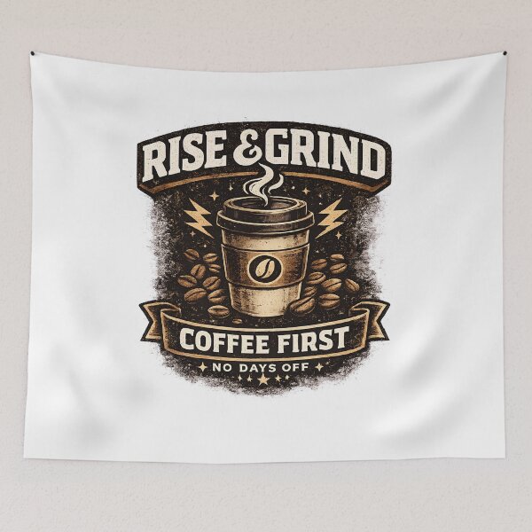 Item preview, Rise And Grind Coffee First No Days Off Vintage Coffee Lover Design designed and sold by batoot1.