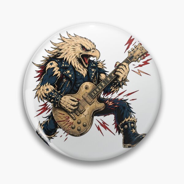 Item preview, Heavy Metal Eagle Guitarist Shredding Rock Mascot designed and sold by chattsuede.