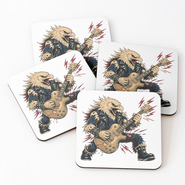 Item preview, Heavy Metal Eagle Guitarist Shredding Rock Mascot designed and sold by chattsuede.