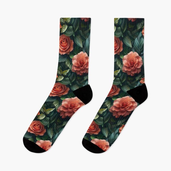 Item preview, Moody Camellia and Rose Botanical Pattern designed and sold by NTGUILTY.