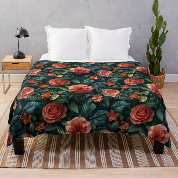 Item preview, Moody Camellia and Rose Botanical Pattern designed and sold by NTGUILTY.
