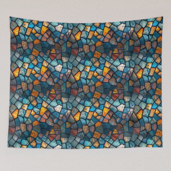 Item preview, Broken Stained Glass Mosaic Seamless Pattern designed and sold by NTGUILTY.