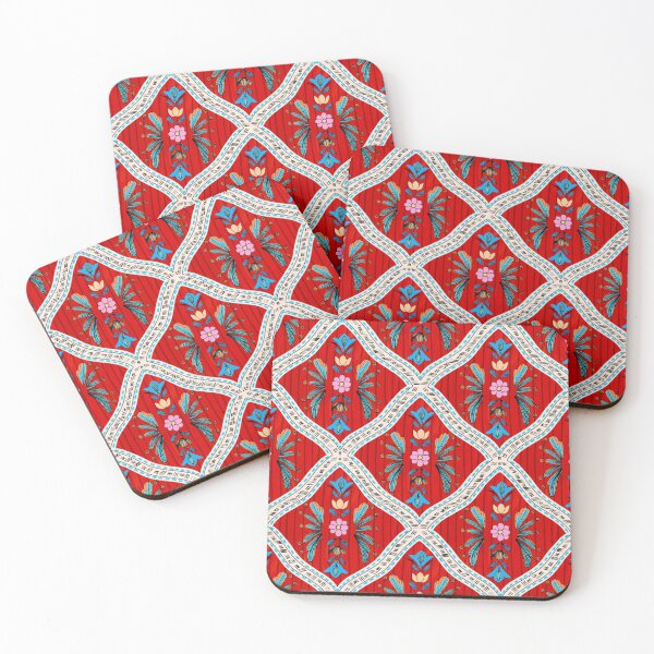 Item preview, Ornamental Boho Tile Pattern in Coral and Pink designed and sold by VirtuallyCreativ .