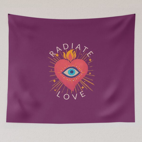 Item preview, Radiate Love Esoteric Sacred Heart Eye Flame T-Shirt designed and sold by WellspringXflow.