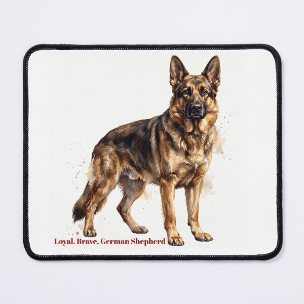 Item preview, Loyal Brave German Shepherd Gift GSD Dog Mom Watercolor Print designed and sold by PetInkCo.