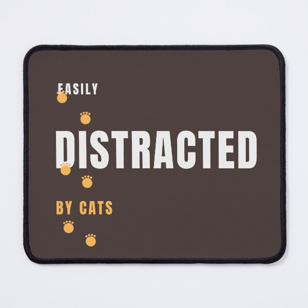 Item preview, Easily Distracted By Cats | Funny Cat Lover Paw Print Design designed and sold by HeartAndArtShop.
