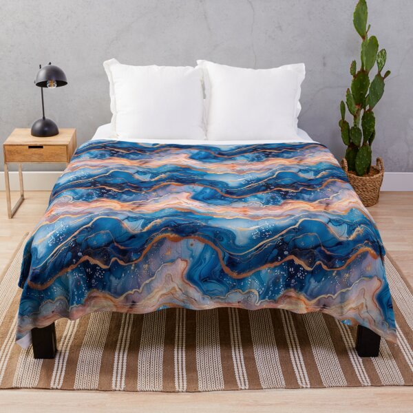 Item preview, Luxury Blue Liquid Marble Foil Pattern designed and sold by NTGUILTY.