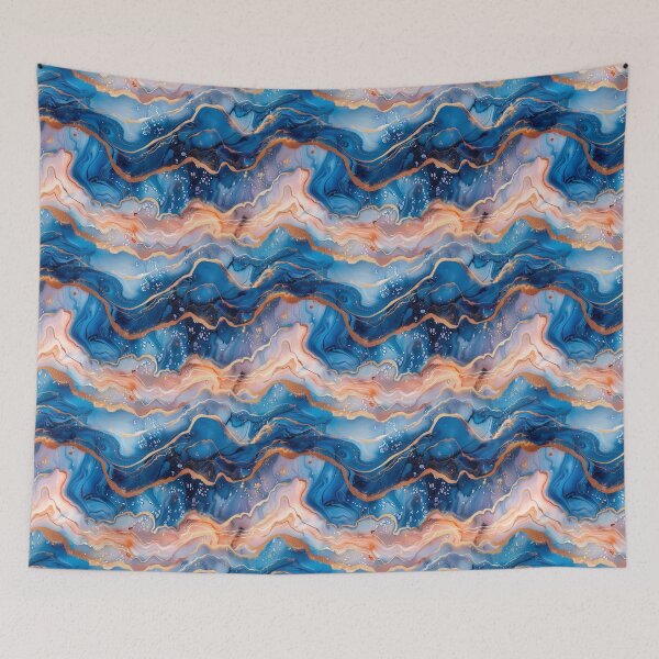 Item preview, Luxury Blue Liquid Marble Foil Pattern designed and sold by NTGUILTY.