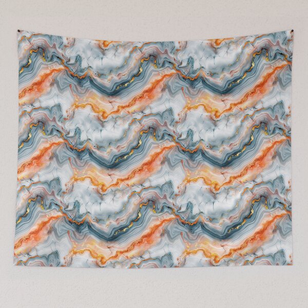 Item preview, Luxury Orange Foil Liquid Marble Pattern designed and sold by NTGUILTY.