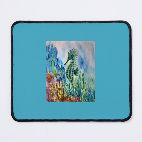 Item preview,  Painting Of  A Cute Seahorse Among The Sea Grasses  designed and sold by Whispering Grace Studio.
