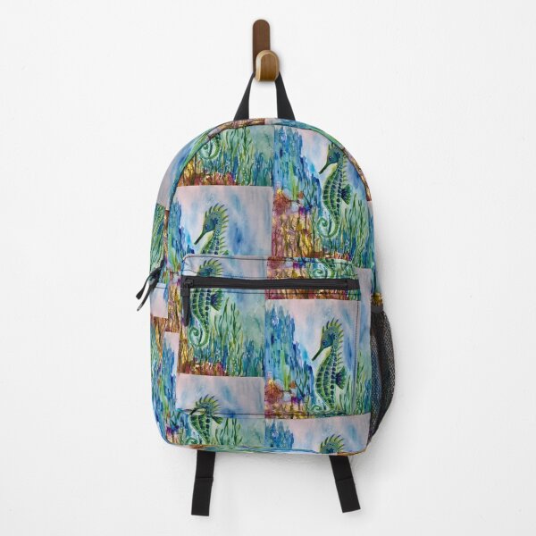 Item preview,  Painting Of  A Cute Seahorse Among The Sea Grasses  designed and sold by Whispering Grace Studio.