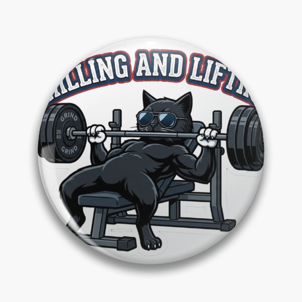 Item preview, Chilling and Lifting Funny Black Cat Bench Press designed and sold by JeevanStickers.