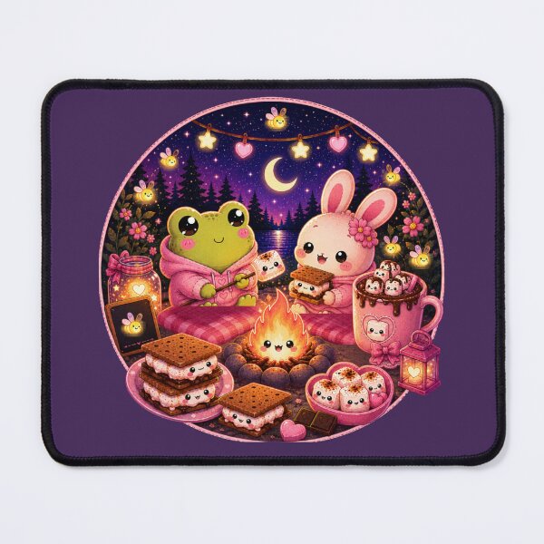 Item preview, Kawaii Camping Frog and Bunny Campfire designed and sold by ALH Apparel.