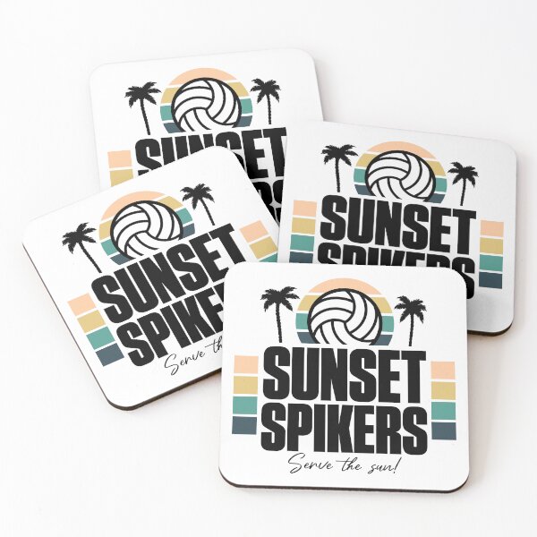 Item preview, Retro Sunset Spikers Beach Volleyball designed and sold by AnAzArt.