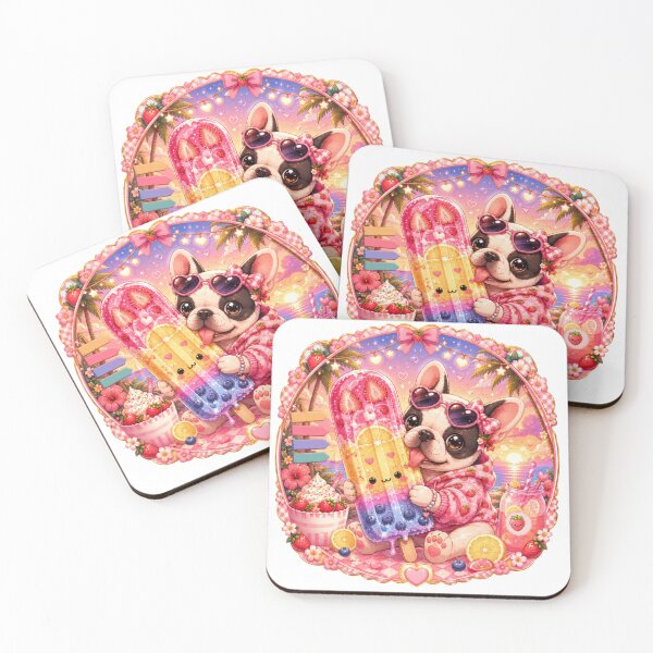 Item preview, Cute French Bulldog Popsicle Beach Sunset designed and sold by ALH Apparel.