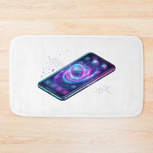Item preview, Futuristic Smartphone Hologram Data Tech Art designed and sold by caffeinepixels.