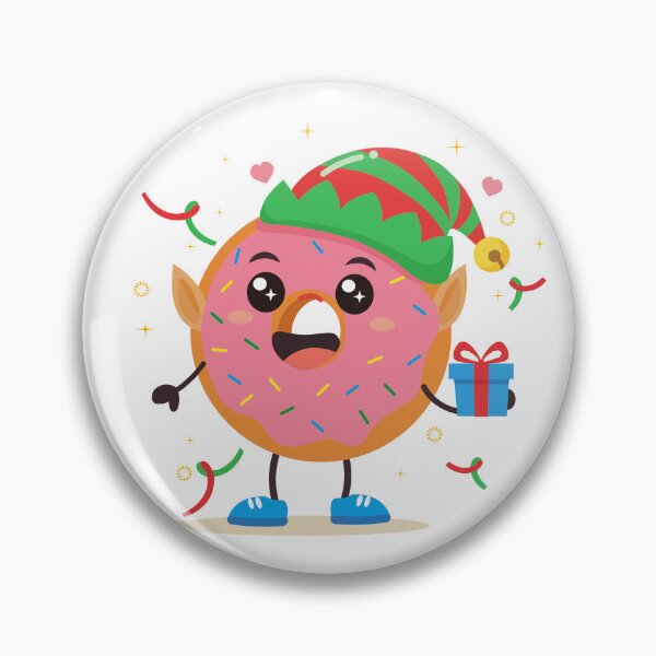 Item preview, Christmas Elf Donut with Gift  designed and sold by BetweenForms.