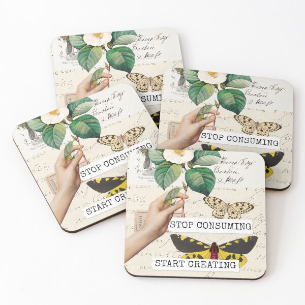 Item preview, Inspirational Collage: "STOP CONSUMING, START CREATING" designed and sold by SouthPrints.