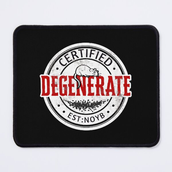 Item preview, Funny Certified Degenerate Badge designed and sold by TackyTime.