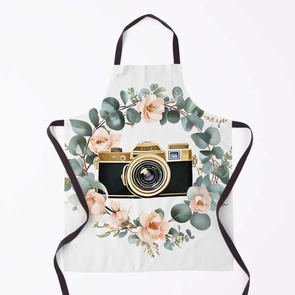 Item preview, Vintage Lens: Gold Camera with Eucalyptus Floral W designed and sold by Mercella-Inc.