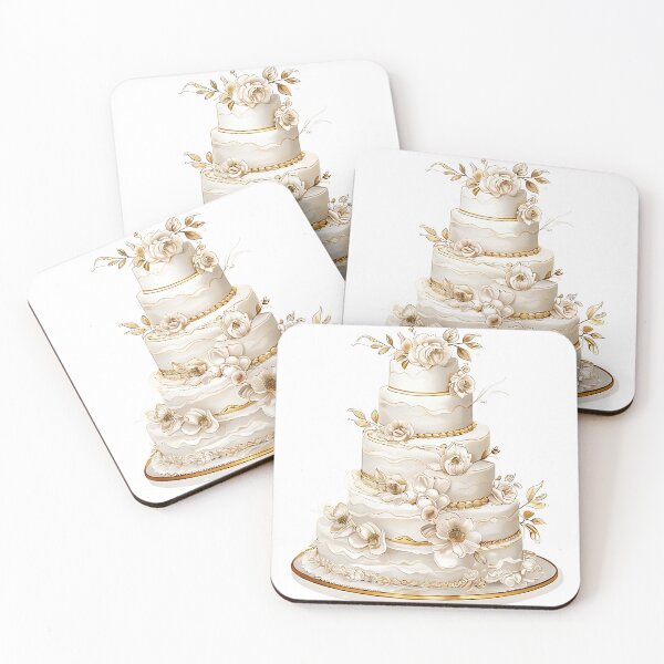 Item preview, Tiered Elegance: Watercolor Wedding Cake with Butt designed and sold by Mercella-Inc.