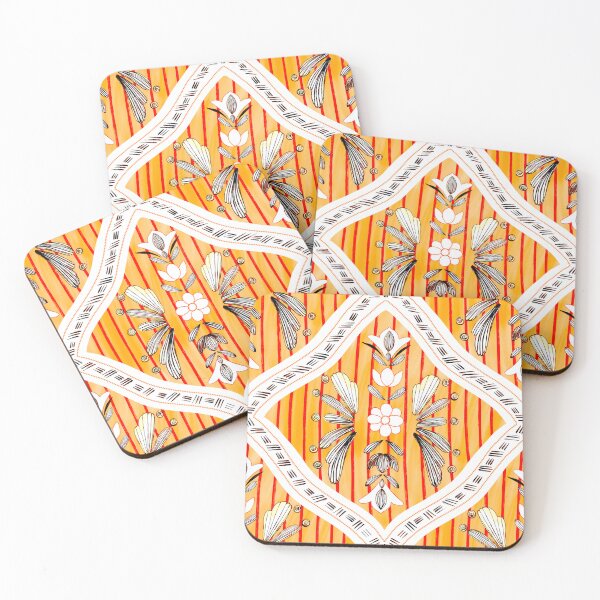 Item preview, Ornamental Boho Tile Pattern in Coral and Pink designed and sold by VirtuallyCreativ .
