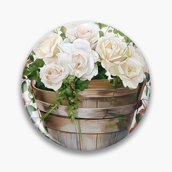 Item preview, Garden Bucket: Wooden Florist Bucket with Fresh Ro designed and sold by Mercella-Inc.
