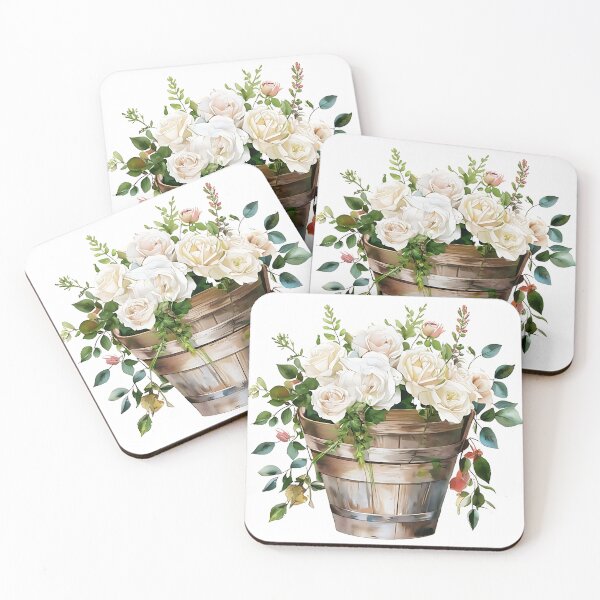 Item preview, Garden Bucket: Wooden Florist Bucket with Fresh Ro designed and sold by Mercella-Inc.
