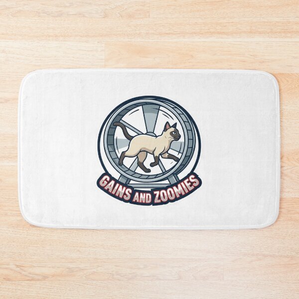 Item preview, Gains and Zoomies Funny Cat Fitness Workout Design designed and sold by JeevanStickers.